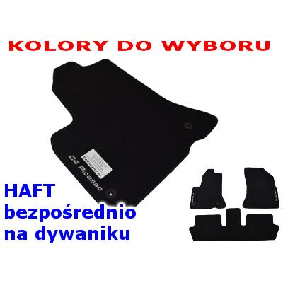 Citroen C4 Picasso 5Os 2007-2013R. Dywaniki Welurowe W Jakości Premium + Haft