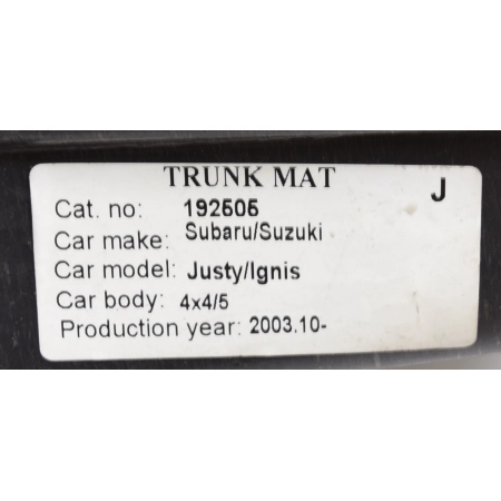 Suzuki Ignis Hatchback 2001-2008r.  Dywanik BAGAŻNIKA  Polietylen - WYPRZEDAŻ